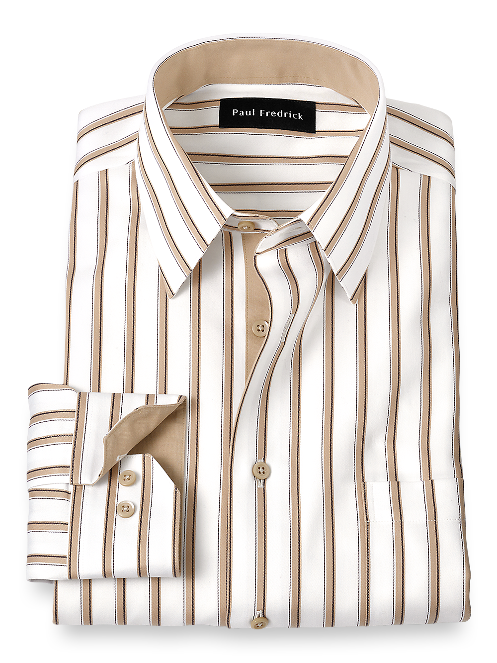 Mens brown striped dress shirt online