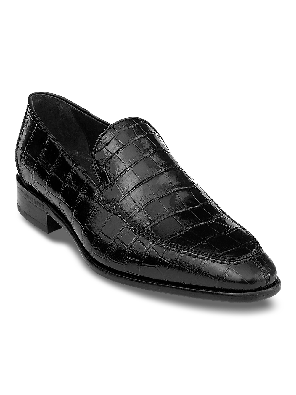 Paul Fredrick, made in 2024 Italy, leather, black/gray business loafers, size 8