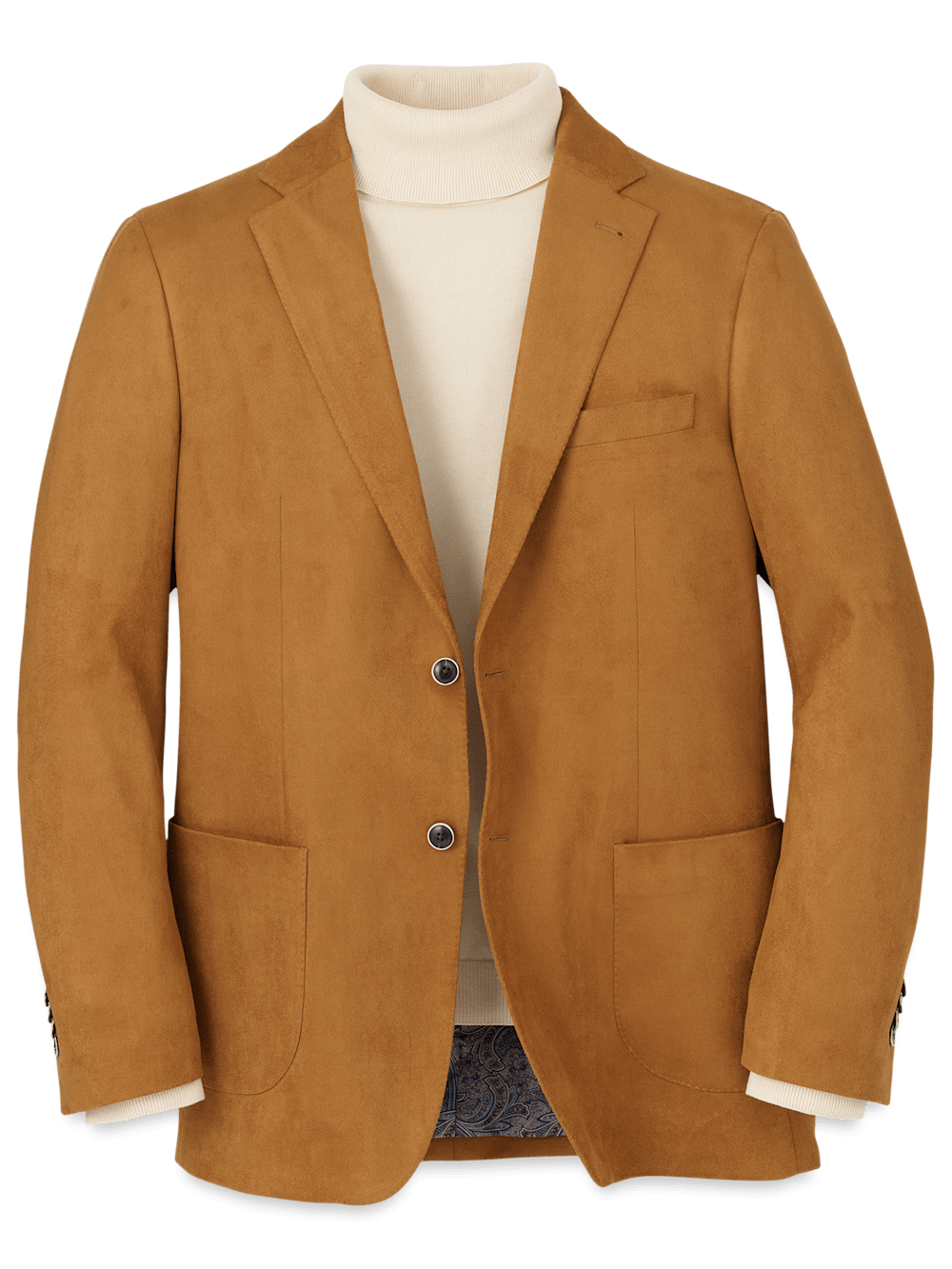 Microsuede Single Breasted Notch Lapel Sport Coat Coffee Paul Fredrick