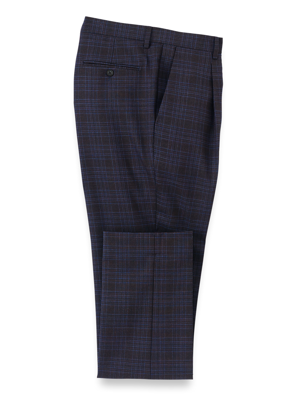 Blue plaid mens fashion pants