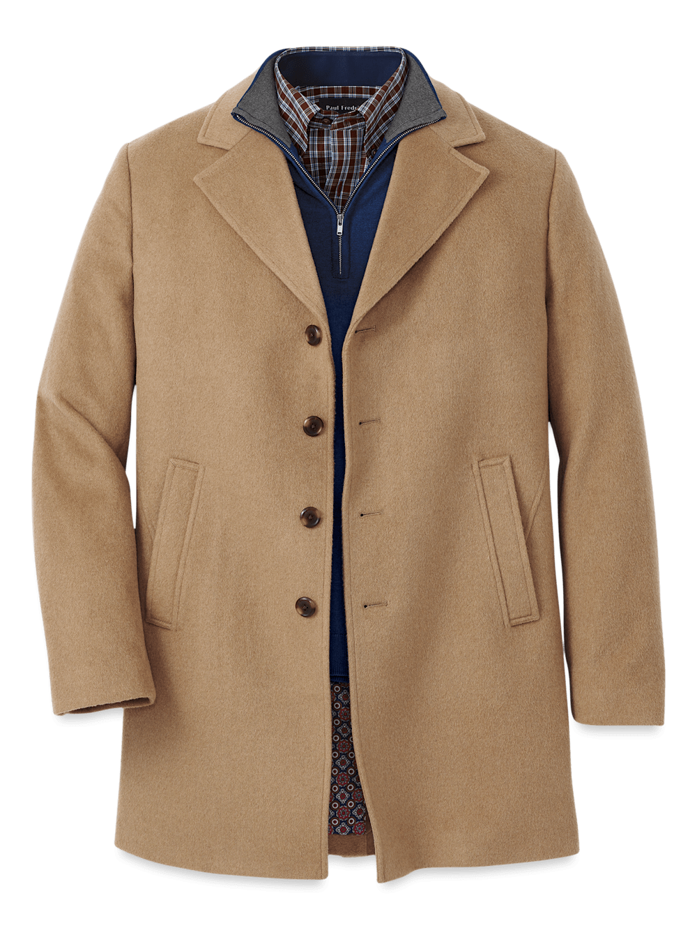 Wool Blend Topcoat Camel 3X Large Tall