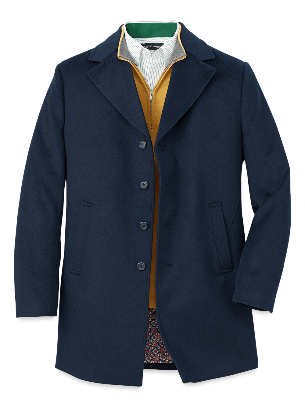 Wool Blend Topcoat - Navy