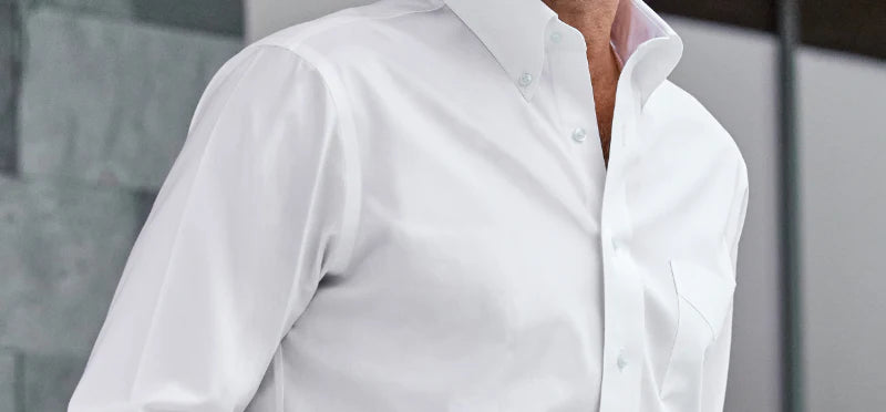 White Button Down Collar Dress Shirts