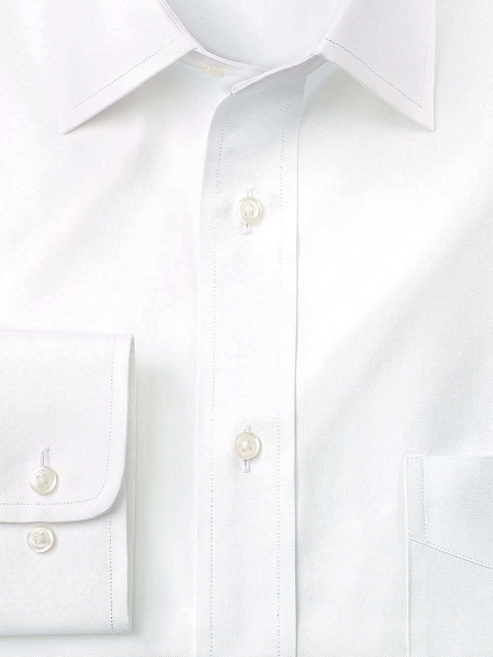 Alternate Image of Pure Cotton Pinpoint Solid Color Spread Collar Dress Shirt-1