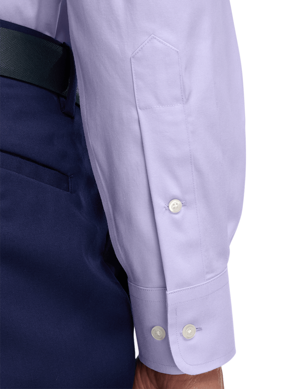 Alternate Image of Non-iron Cotton Pinpoint Solid Button Down Collar Dress Shirt-3