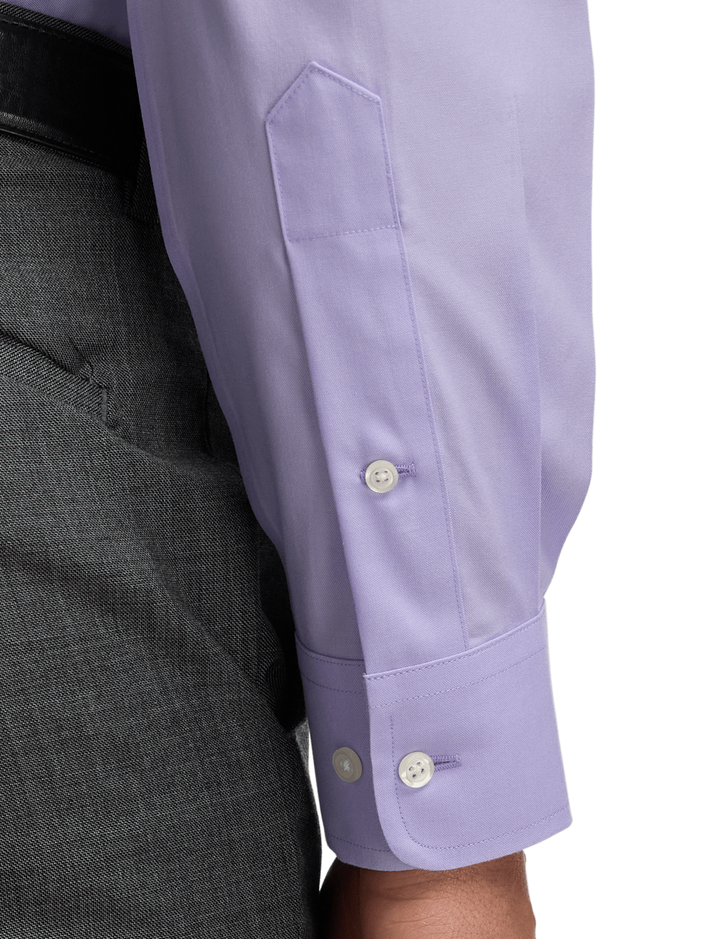 Alternate Image of Non-iron Cotton Pinpoint Solid Button Down Collar Dress Shirt-3