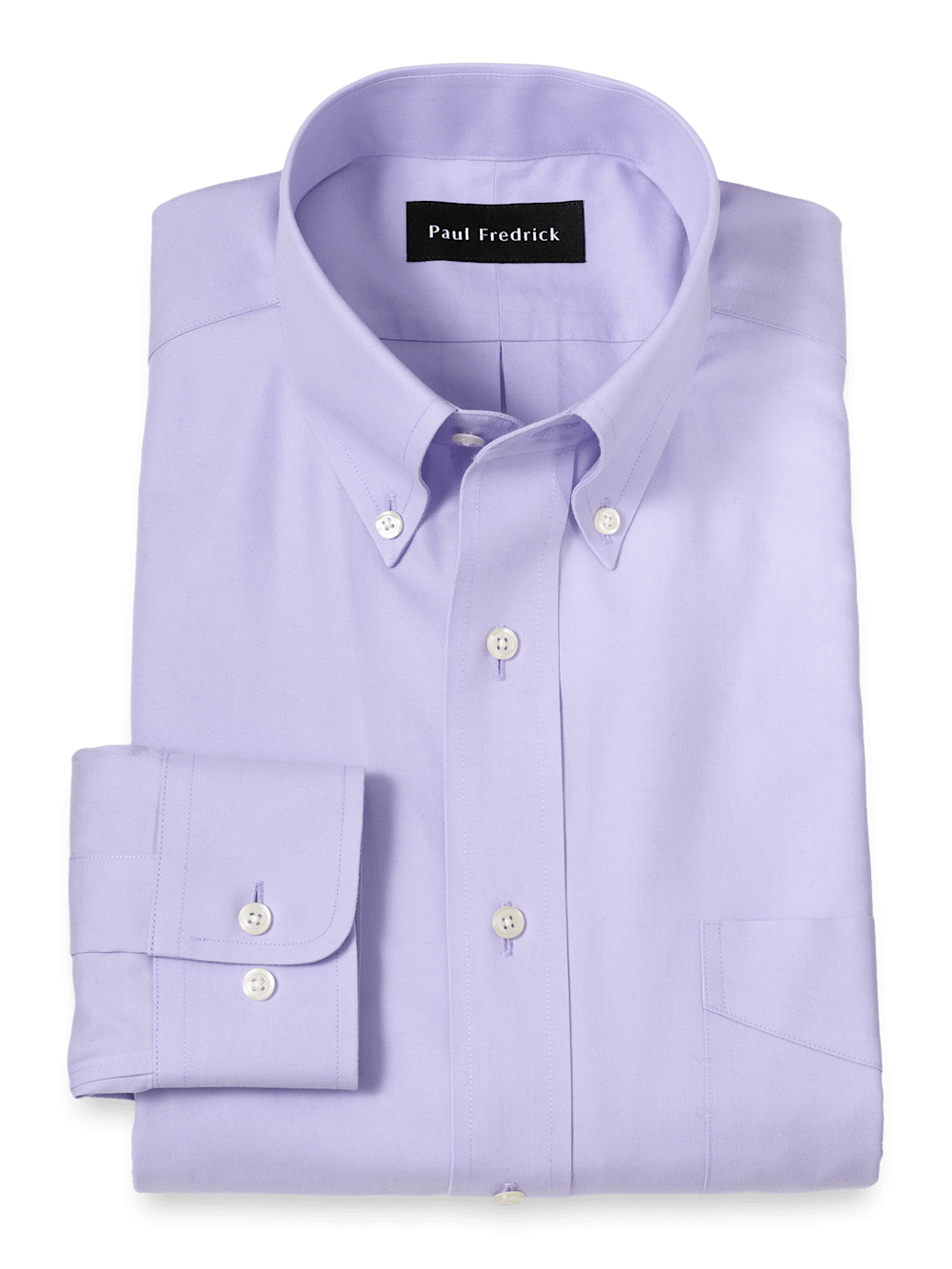 Product Image of Non-iron Cotton Pinpoint Solid Button Down Collar Dress Shirt-Lavender