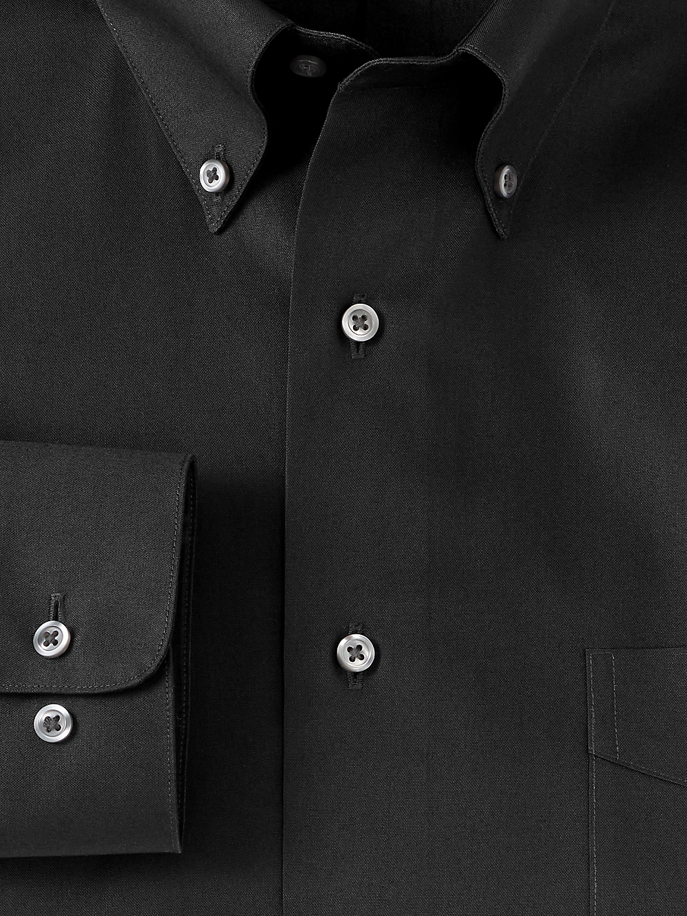 Alternate Image of Non-iron Cotton Pinpoint Solid Button Down Collar Dress Shirt-5