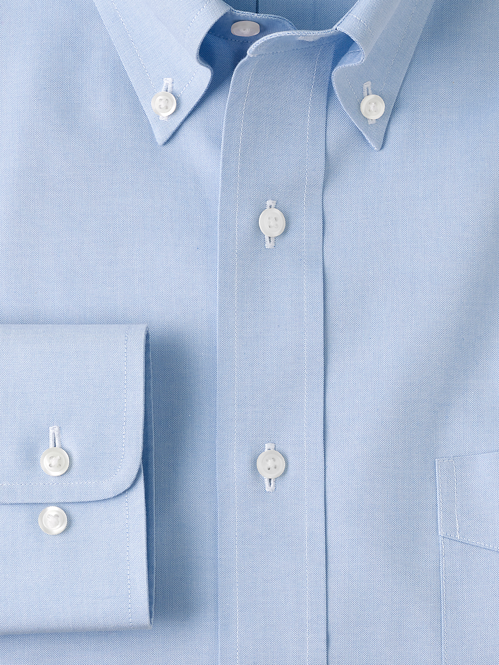 Alternate Image of Non-iron Cotton Pinpoint Solid Button Down Collar Dress Shirt-5