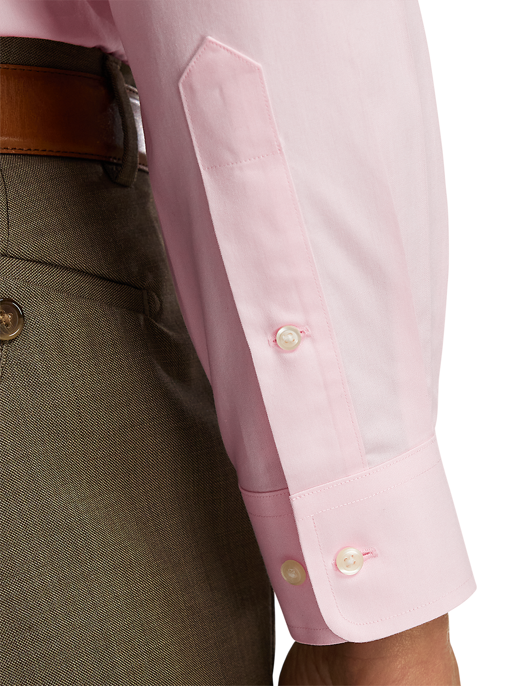 Alternate Image of Non-iron Cotton Pinpoint Solid Button Down Collar Dress Shirt-3