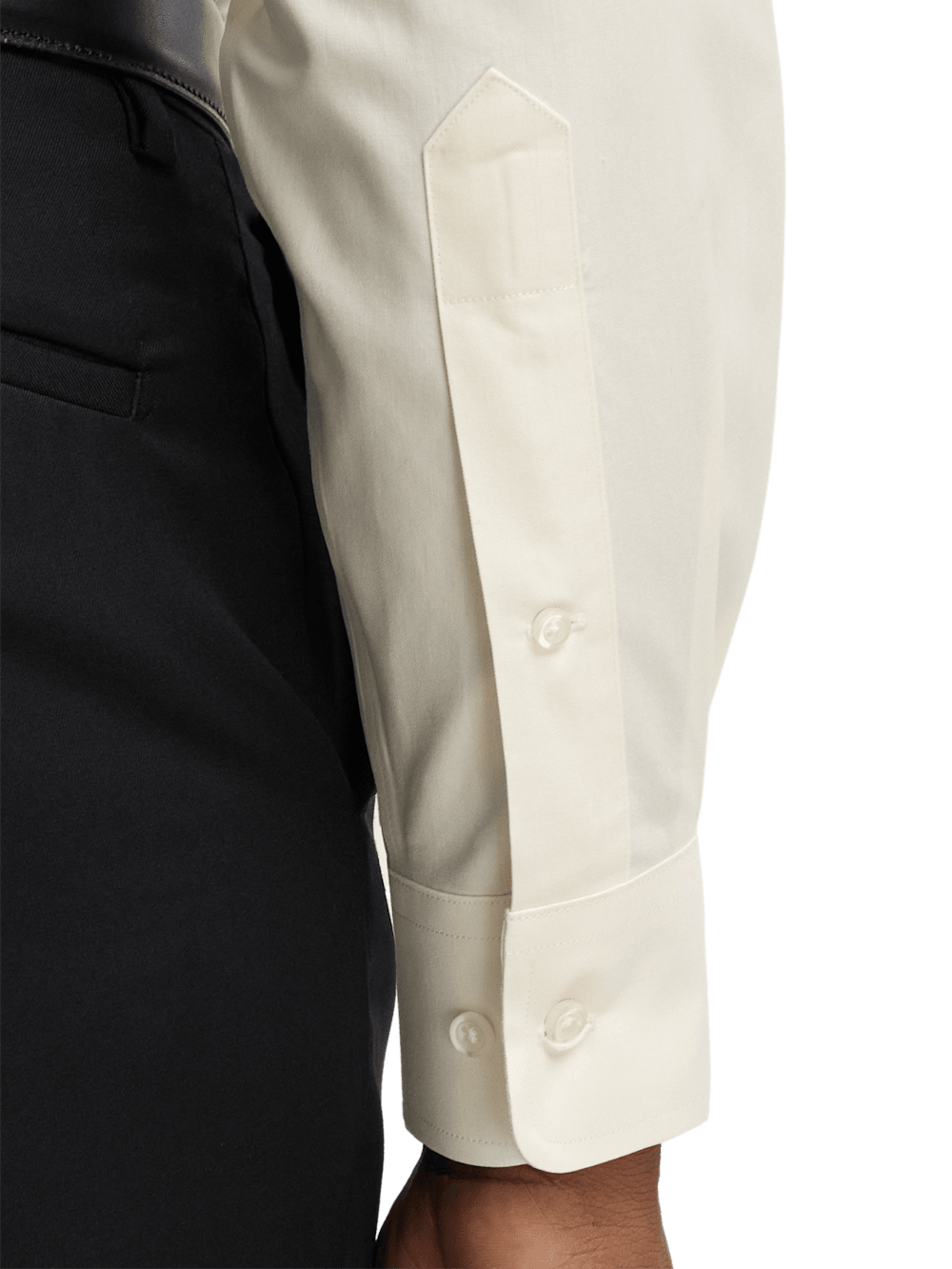 Alternate Image of Non-iron Cotton Pinpoint Solid Point Collar Dress Shirt-3