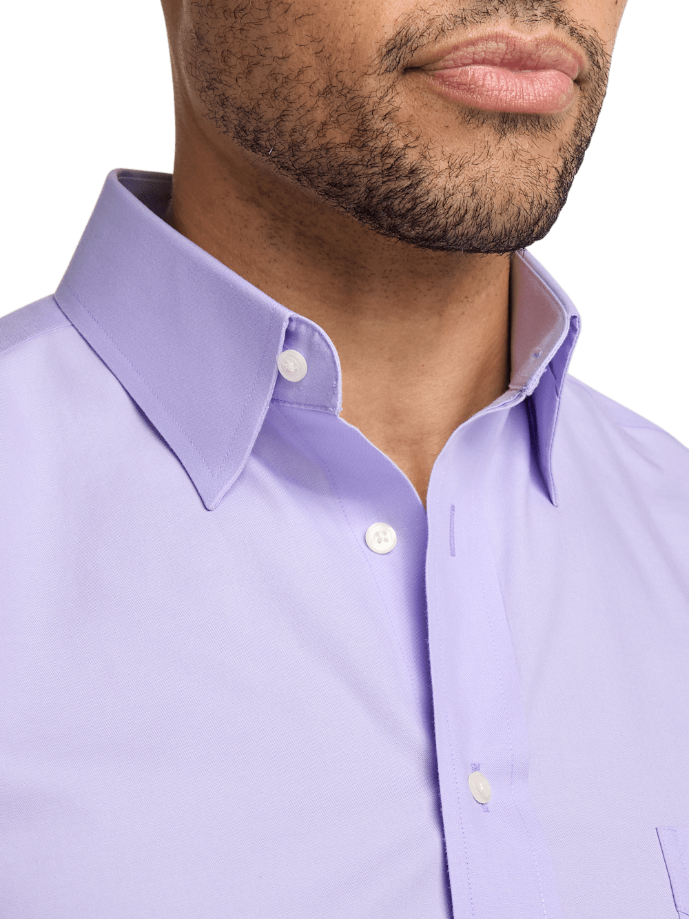 Alternate Image of Non-iron Cotton Pinpoint Solid Point Collar Dress Shirt-2