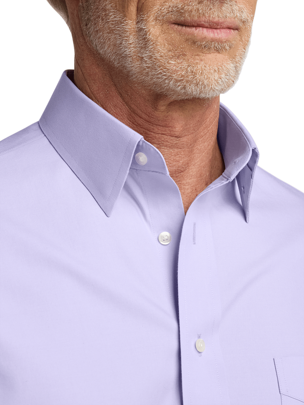 Alternate Image of Non-iron Cotton Pinpoint Solid Point Collar Dress Shirt-2