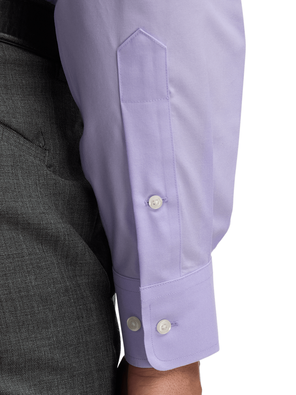 Alternate Image of Non-iron Cotton Pinpoint Solid Point Collar Dress Shirt-3