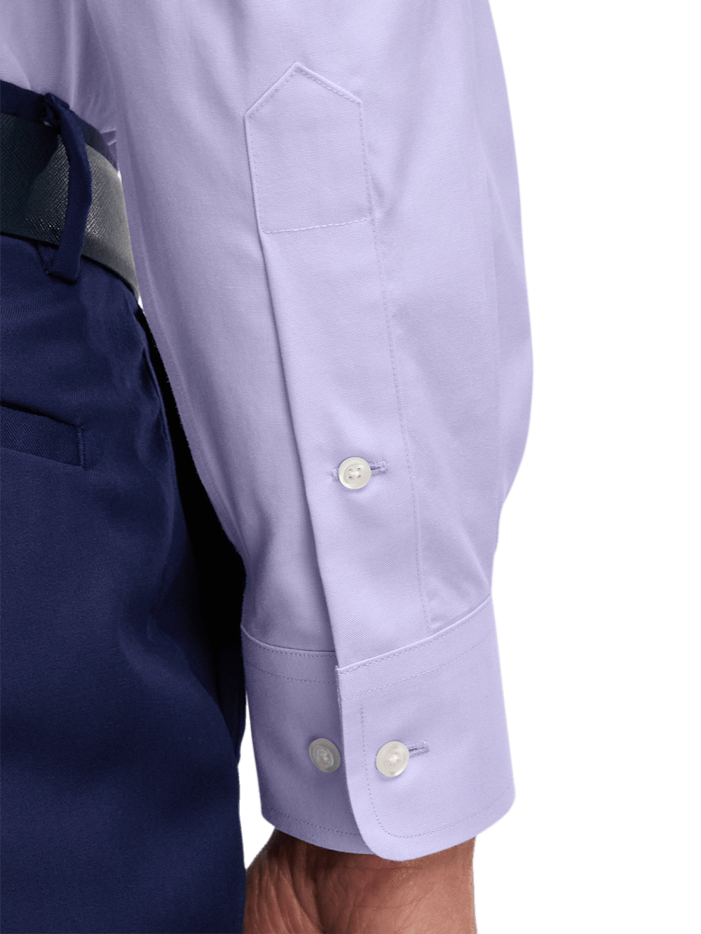 Alternate Image of Non-iron Cotton Pinpoint Solid Point Collar Dress Shirt-3