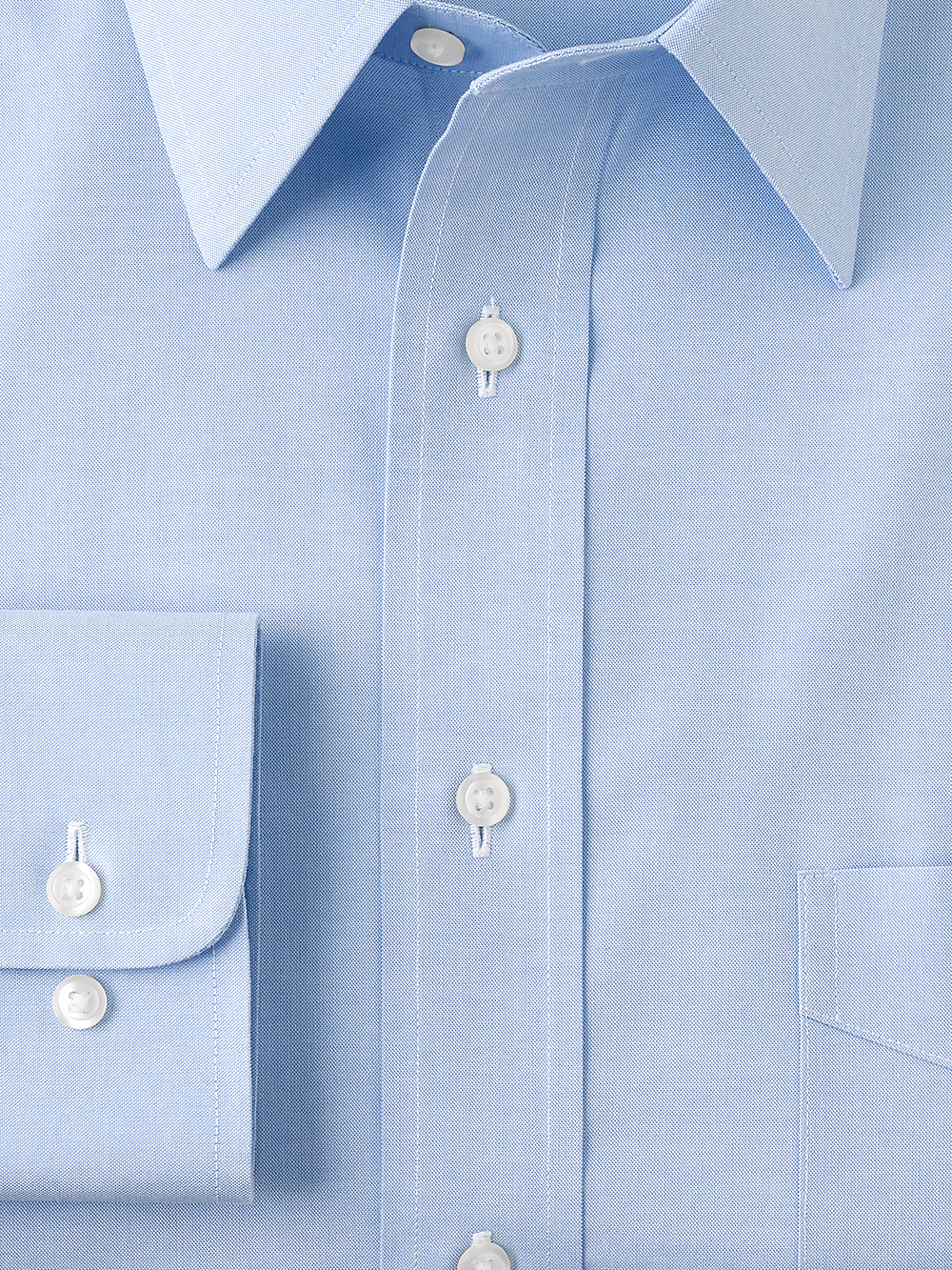 Alternate Image of Non-iron Cotton Pinpoint Solid Point Collar Dress Shirt-6