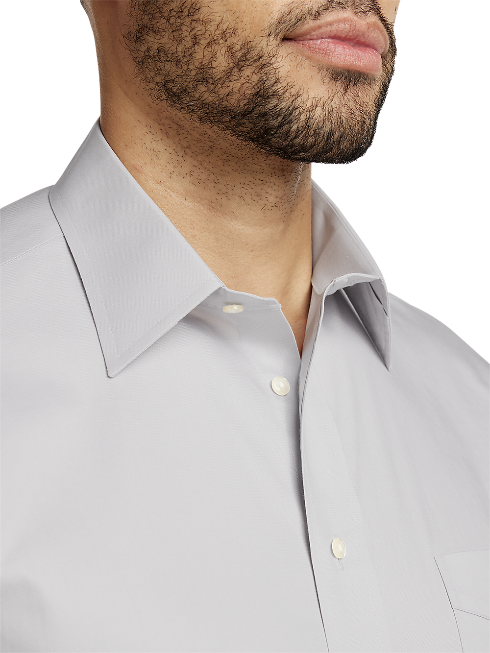 Alternate Image of Non-iron Cotton Pinpoint Solid Point Collar Dress Shirt-2