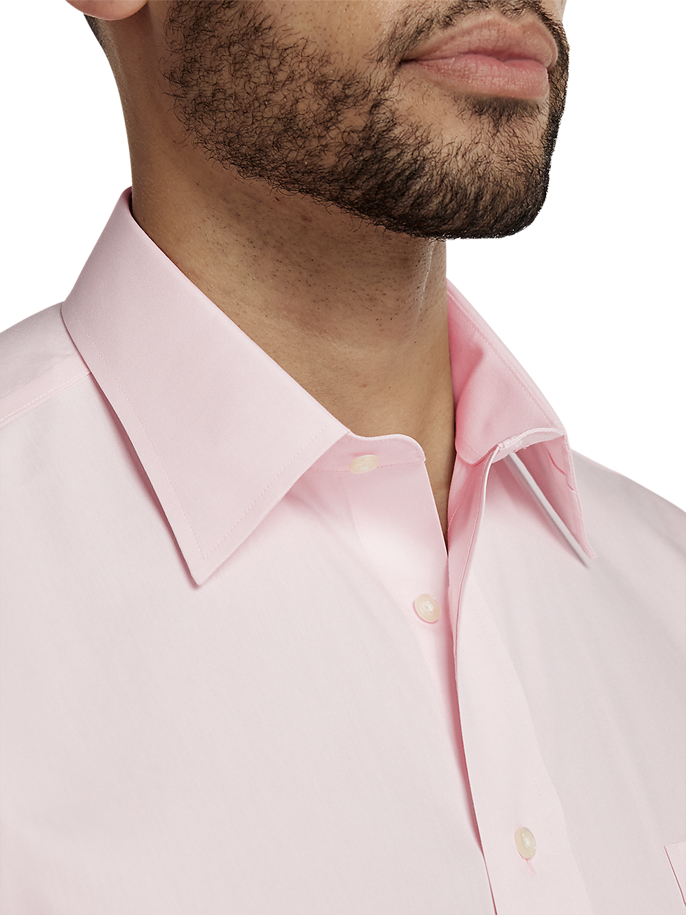 Alternate Image of Non-iron Cotton Pinpoint Solid Point Collar Dress Shirt-2