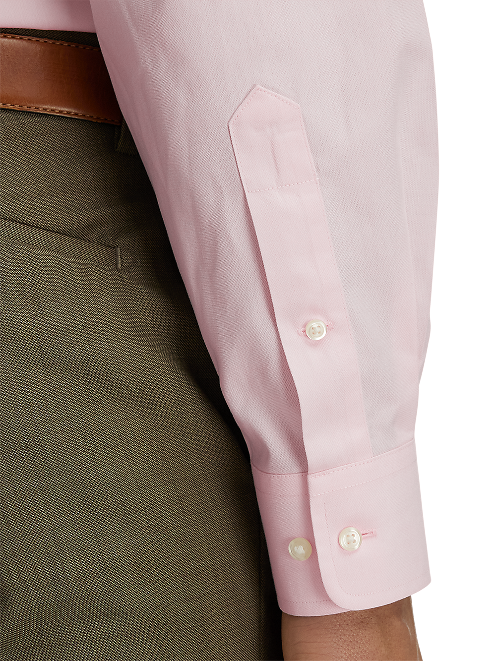 Alternate Image of Non-iron Cotton Pinpoint Solid Point Collar Dress Shirt-3