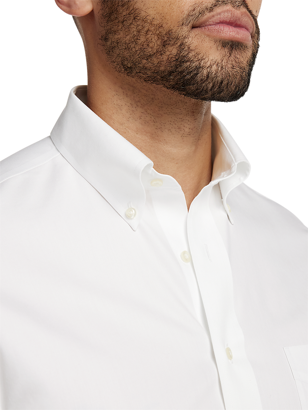 Alternate Image of Non-iron Cotton Pinpoint Solid Button Down Collar Short Sleeve Dress Shirt-2