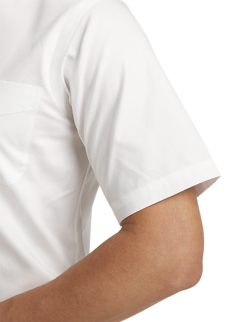 Alternate Image of Non-iron Cotton Pinpoint Solid Button Down Collar Short Sleeve Dress Shirt-3