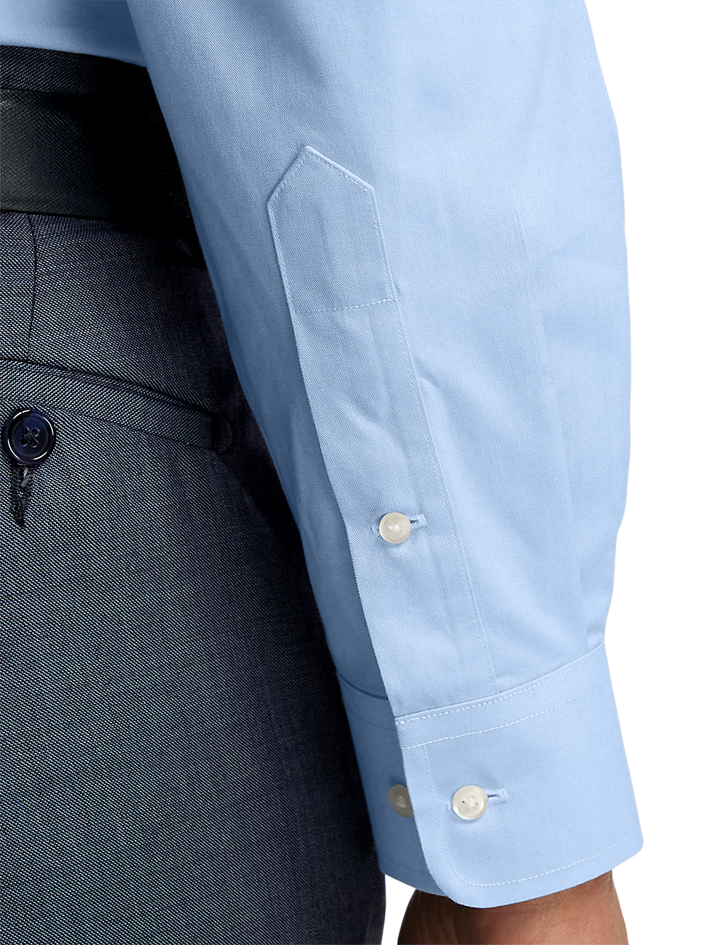 Alternate Image of Non-iron Cotton Pinpoint Solid Snap Tab Collar Dress Shirt-3