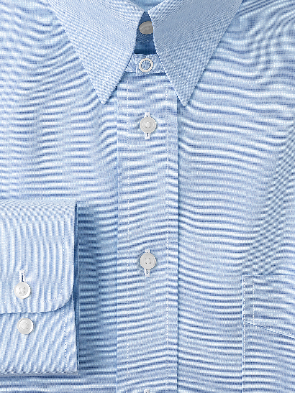 Alternate Image of Non-iron Cotton Pinpoint Solid Snap Tab Collar Dress Shirt-5