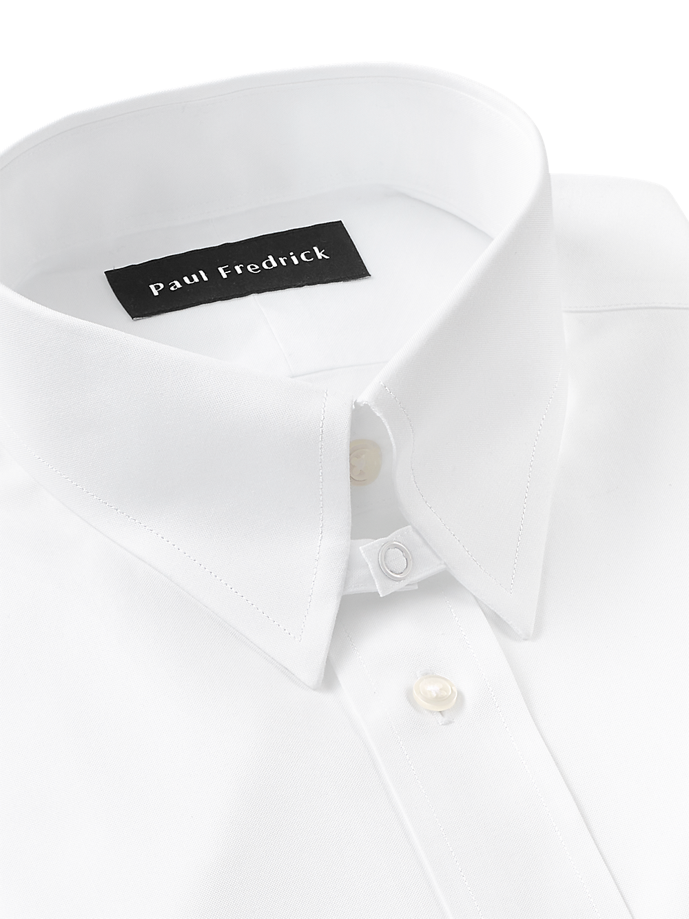 Alternate Image of Non-iron Cotton Pinpoint Solid Snap Tab Collar Dress Shirt-6