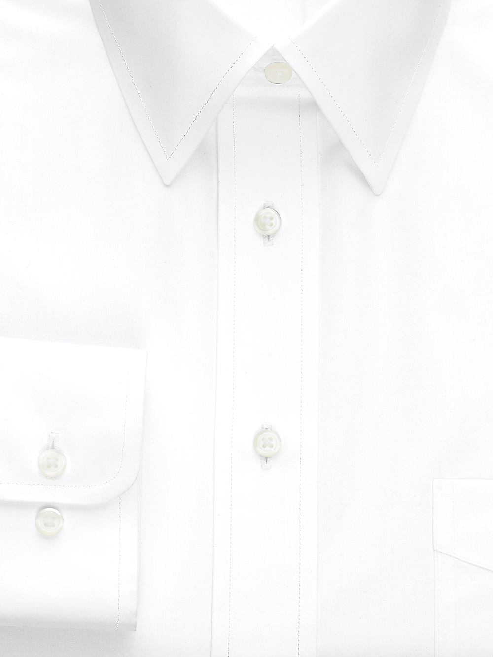 Alternate Image of Non-iron Cotton Broadcloth Solid Color Straight Collar Dress Shirt-1