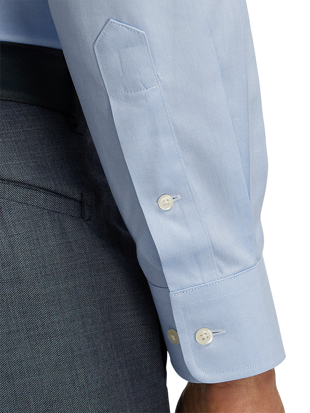 Alternate Image of Non-iron Cotton Pinpoint Solid Spread Collar Dress Shirt-3