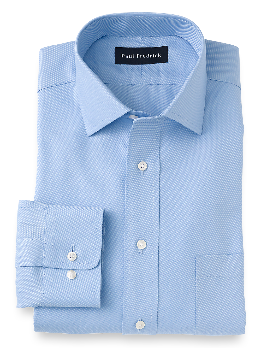 Product Image of Non-iron Cotton Twill Spread Collar Dress Shirt-Blue