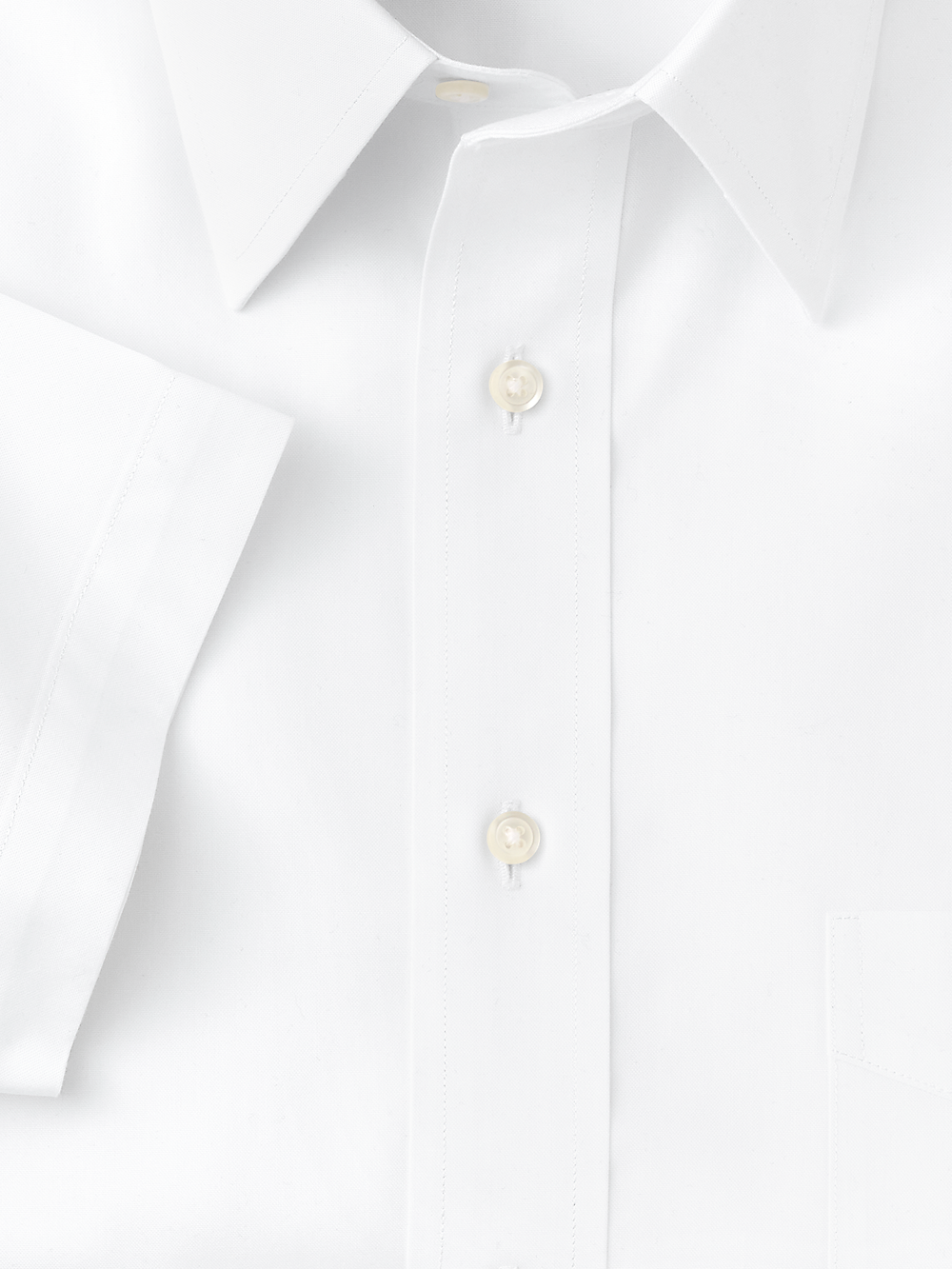 Alternate Image of Non-iron Cotton Pinpoint Solid Point Collar Short Sleeve Dress Shirt-5