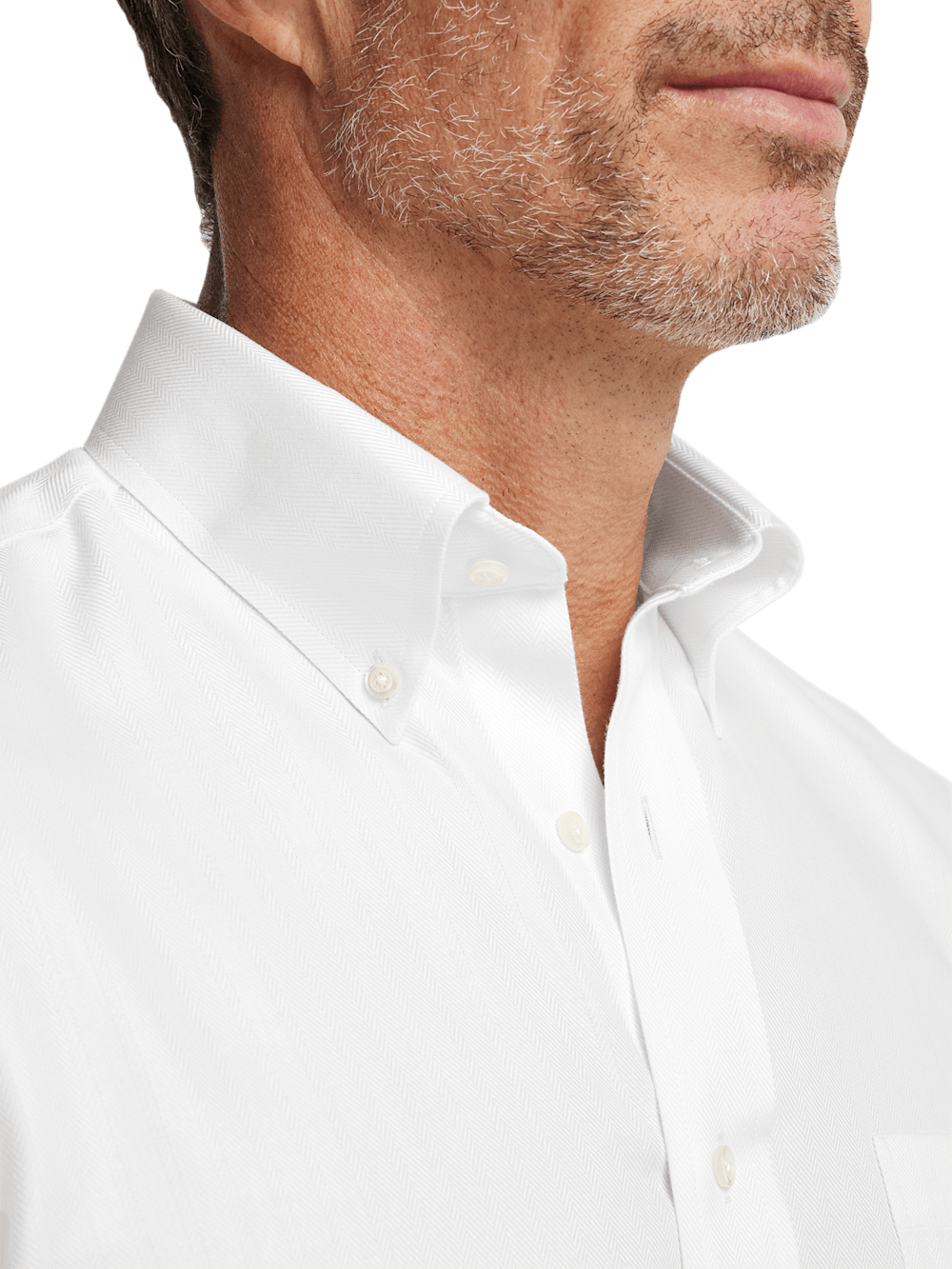 Alternate Image of Non-iron Cotton Herringbone Button Down Collar Dress Shirt-2