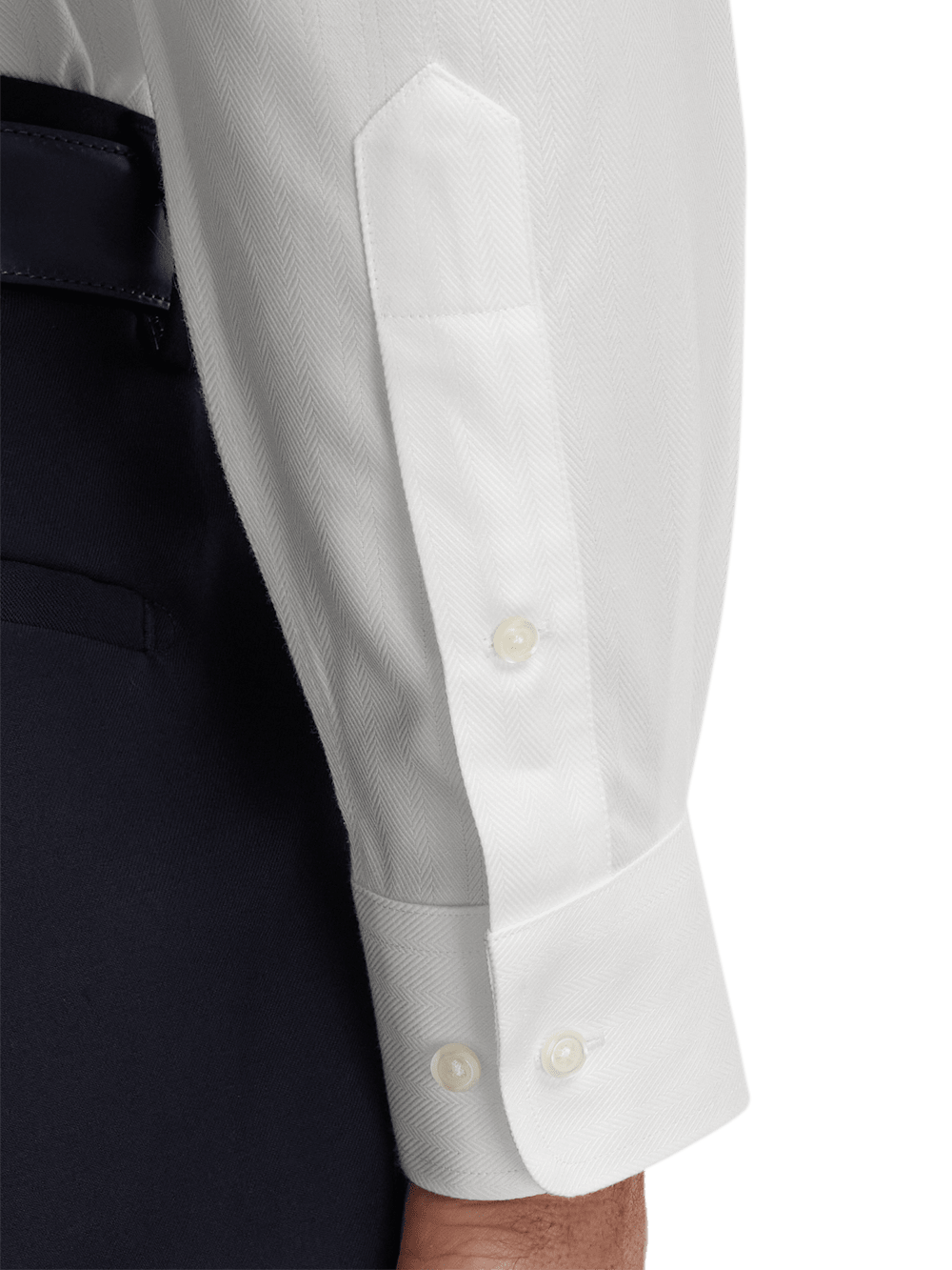 Alternate Image of Non-iron Cotton Herringbone Button Down Collar Dress Shirt-3