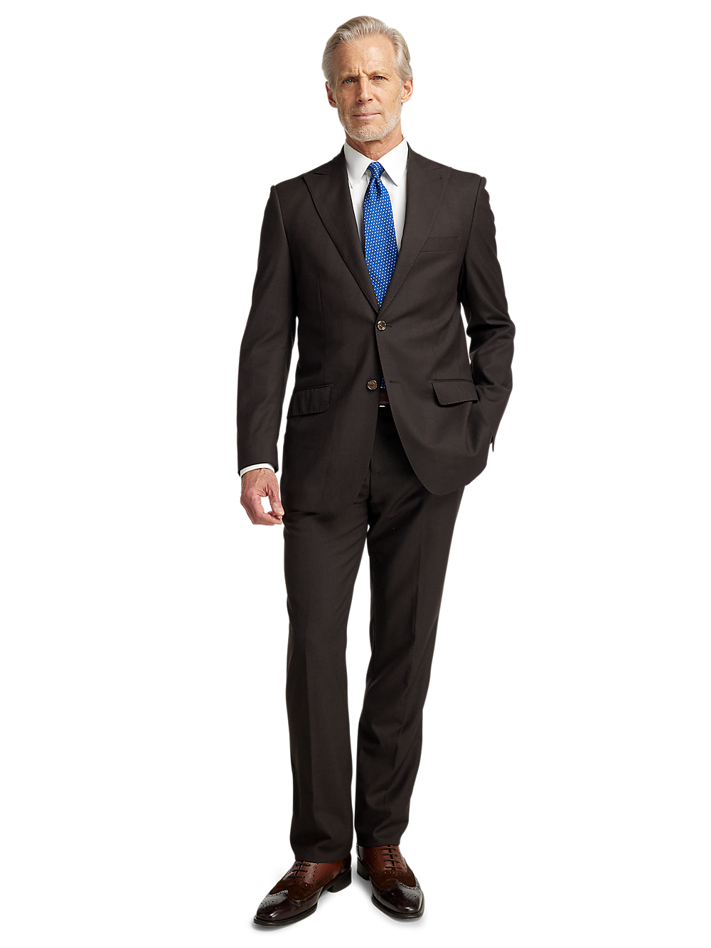 Alternate Image of Wool Stretch Bengaline Single Breasted Peak Lapel Suit-1