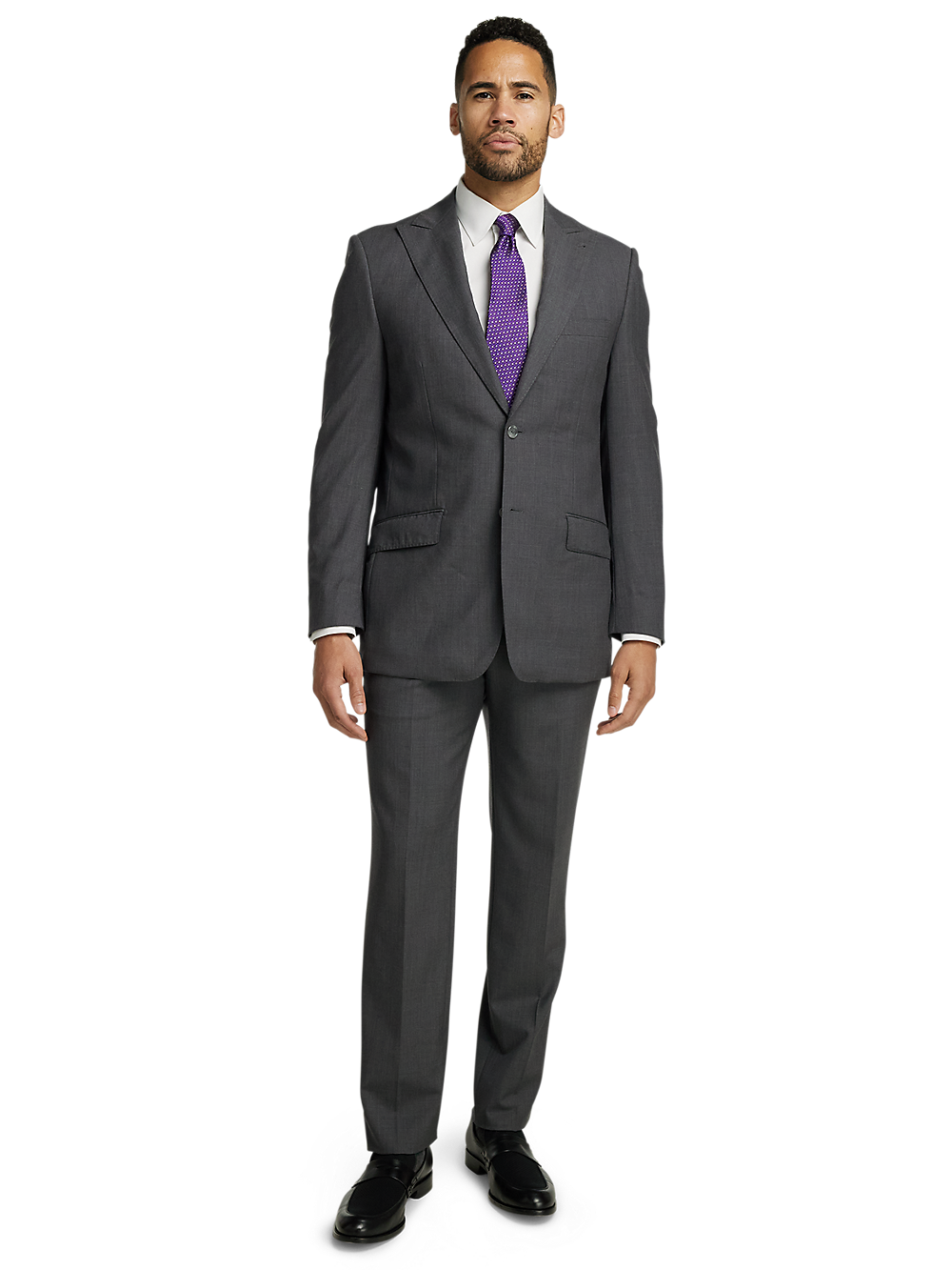 Alternate Image of Wool Stretch Bengaline Single Breasted Peak Lapel Suit-1