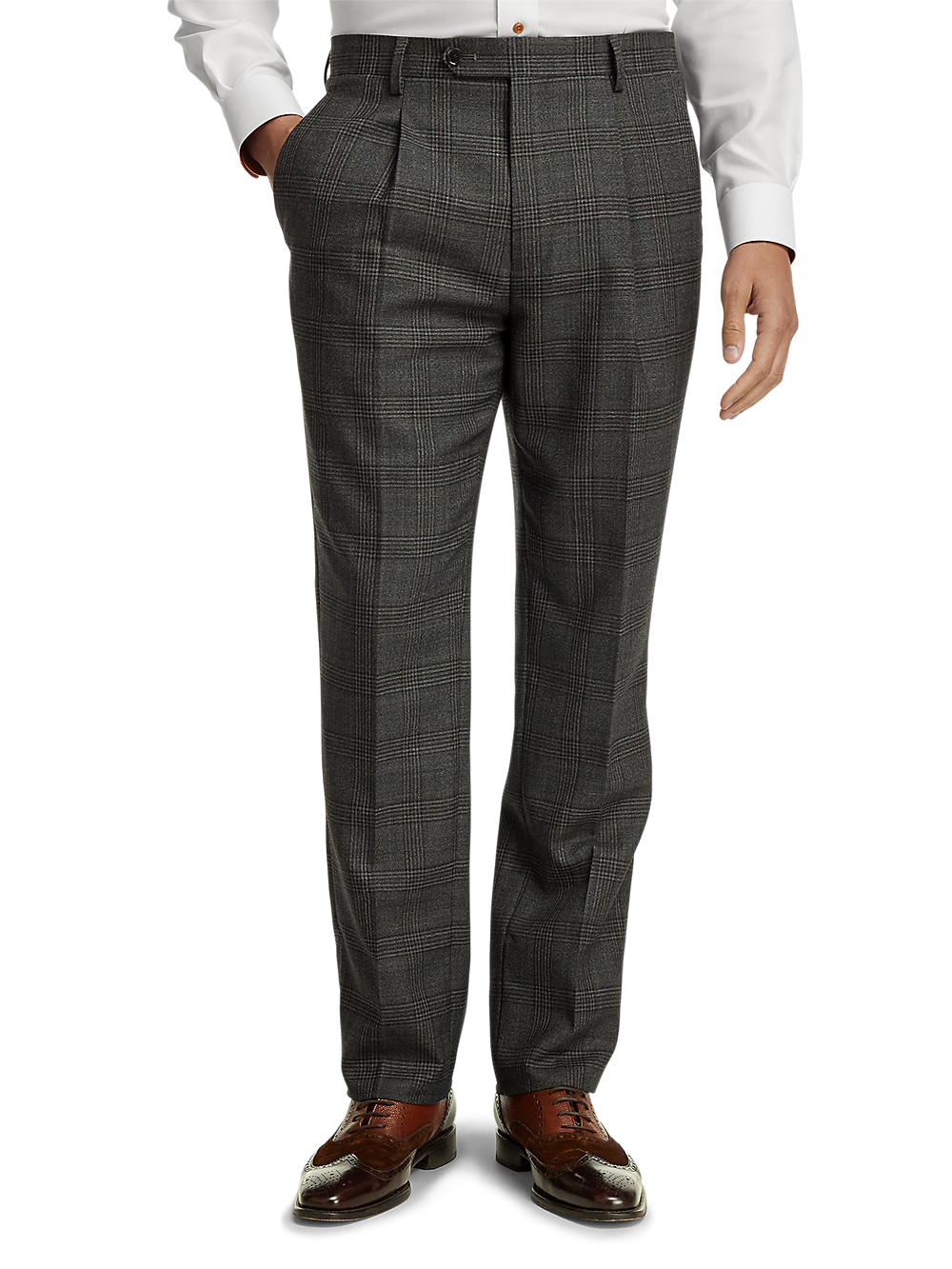 Alternate Image of Wool Plaid Double Breasted Peak Lapel Suit-7