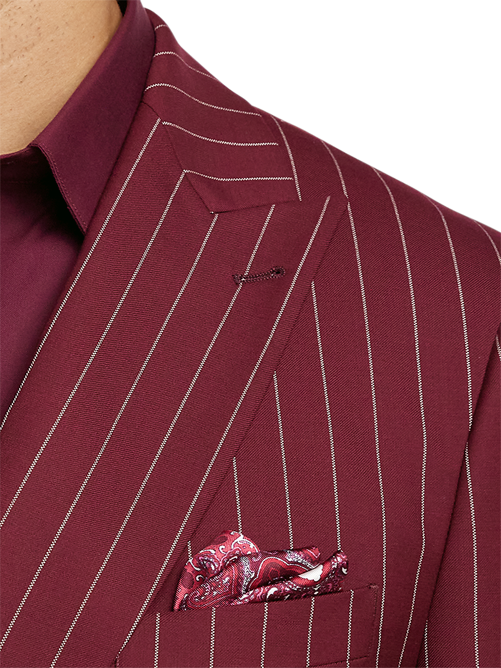 Alternate Image of Wool Stretch Stripe Double Breasted Peak Lapel Suit-5