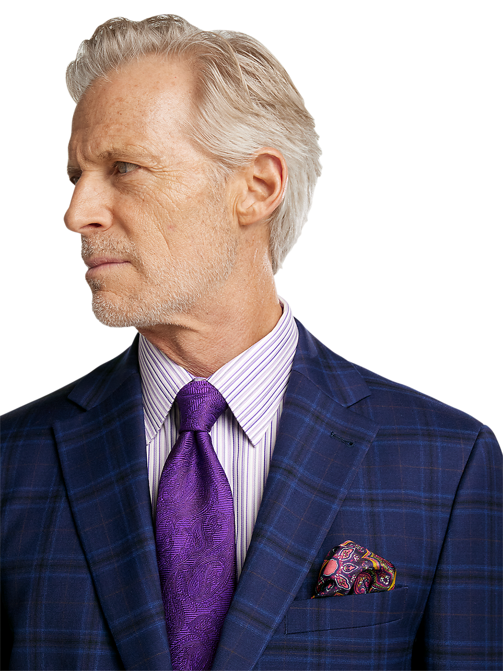 Alternate Image of Wool Stretch Plaid Single Breasted Notch Lapel Suit-2