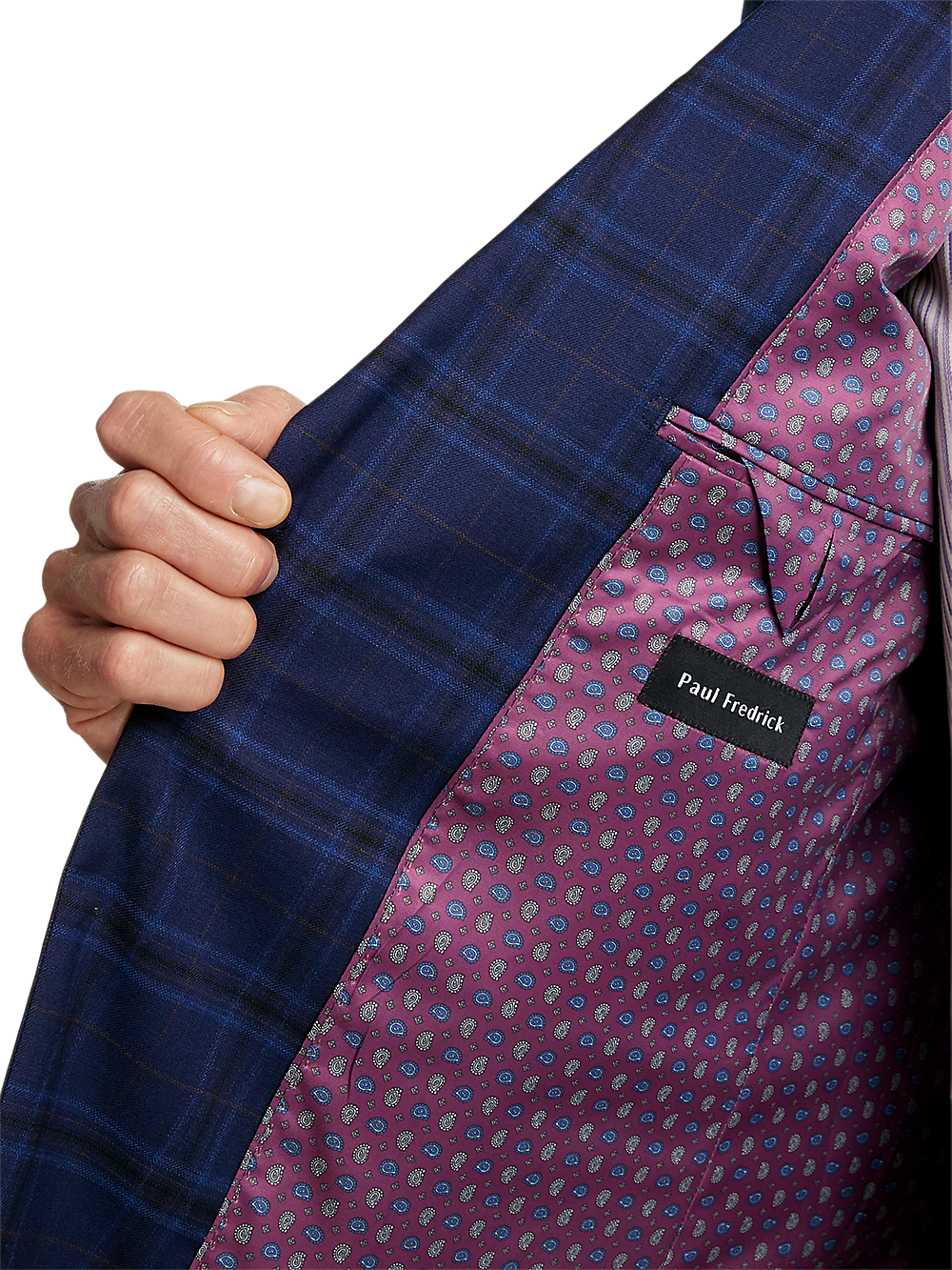 Alternate Image of Wool Stretch Plaid Single Breasted Notch Lapel Suit-3