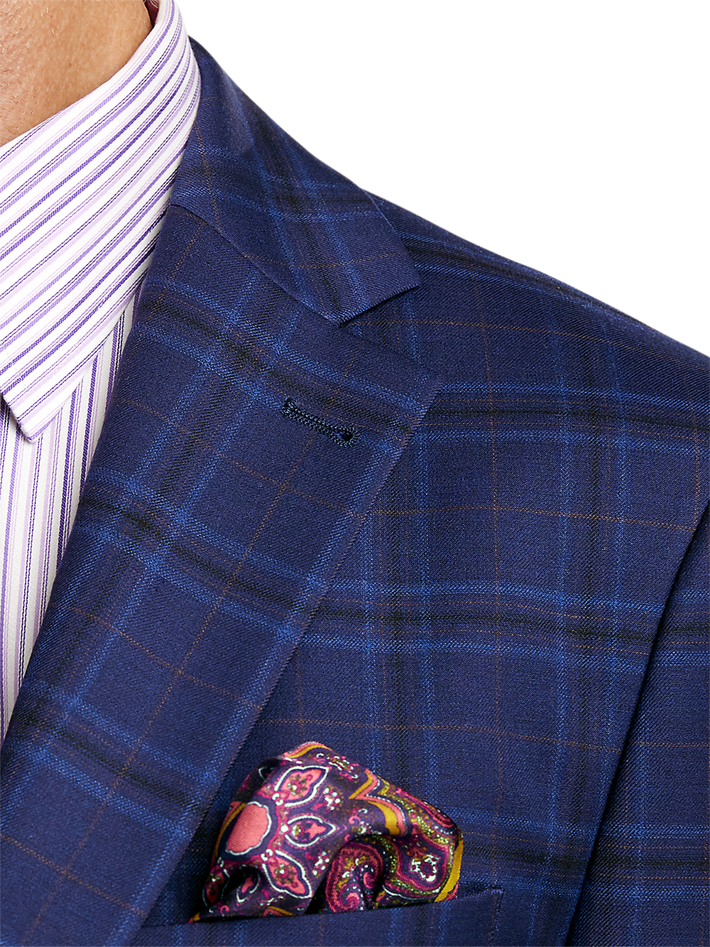 Alternate Image of Wool Stretch Plaid Single Breasted Notch Lapel Suit-5