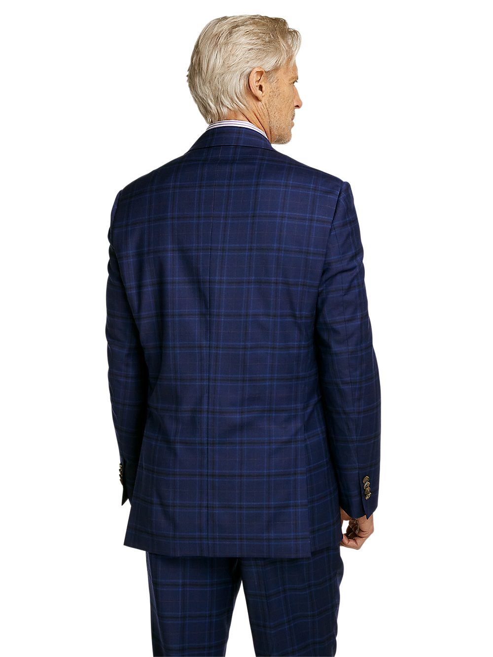 Alternate Image of Wool Stretch Plaid Single Breasted Notch Lapel Suit-6