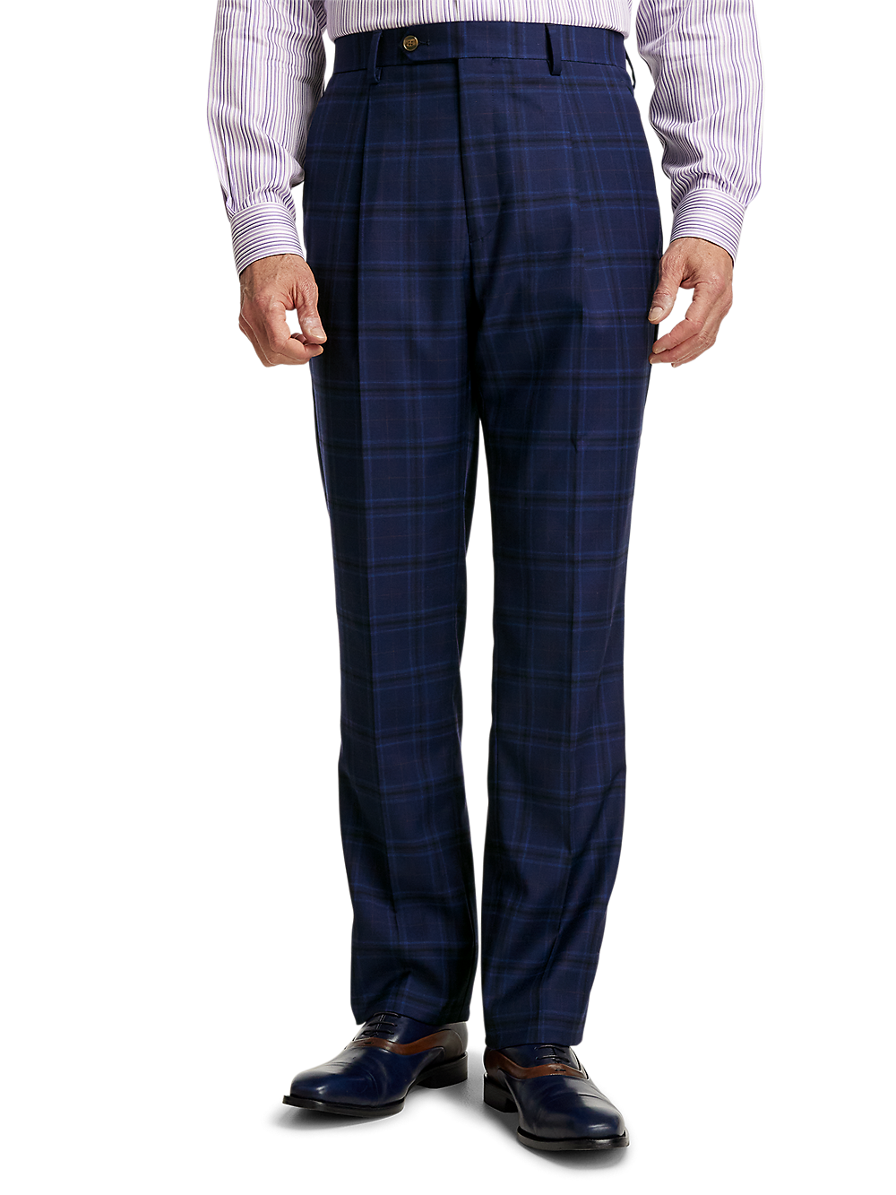 Alternate Image of Wool Stretch Plaid Single Breasted Notch Lapel Suit-7