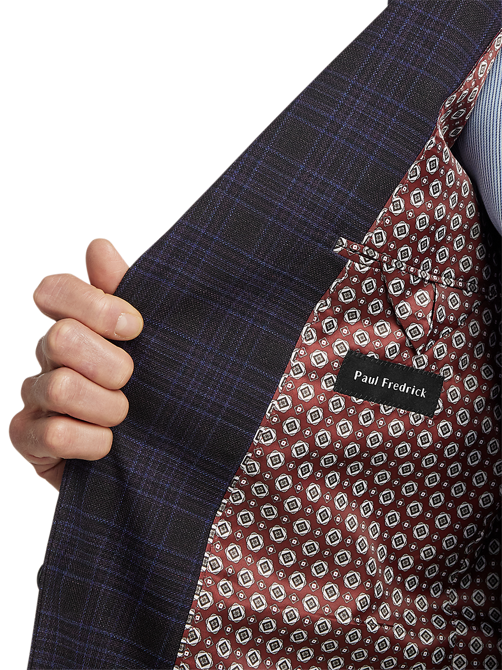 Alternate Image of Wool Stretch Plaid Single Breasted Notch Lapel Suit-3