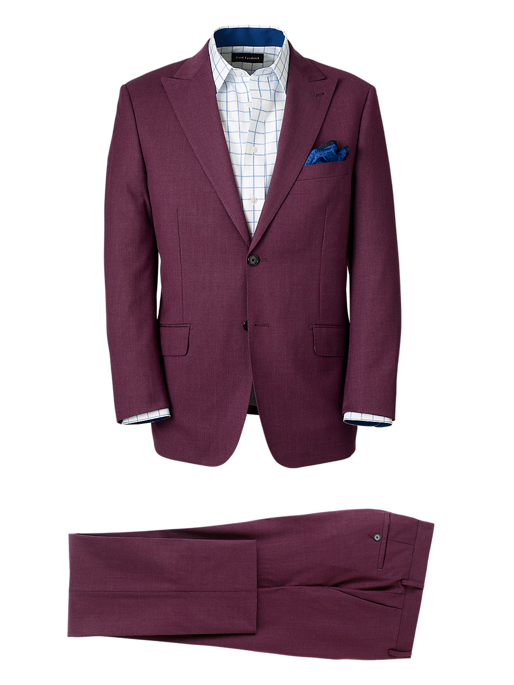 Product Image of Wool Stretch Bengaline Single Breasted Peak Lapel Suit-0