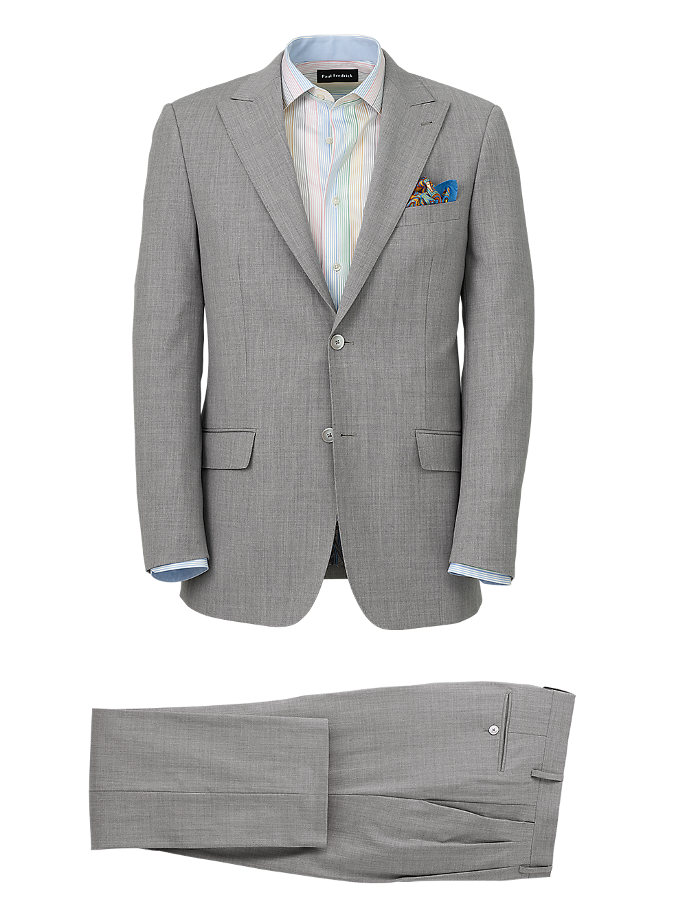 Product Image of Wool Stretch Bengaline Single Breasted Peak Lapel Suit-0