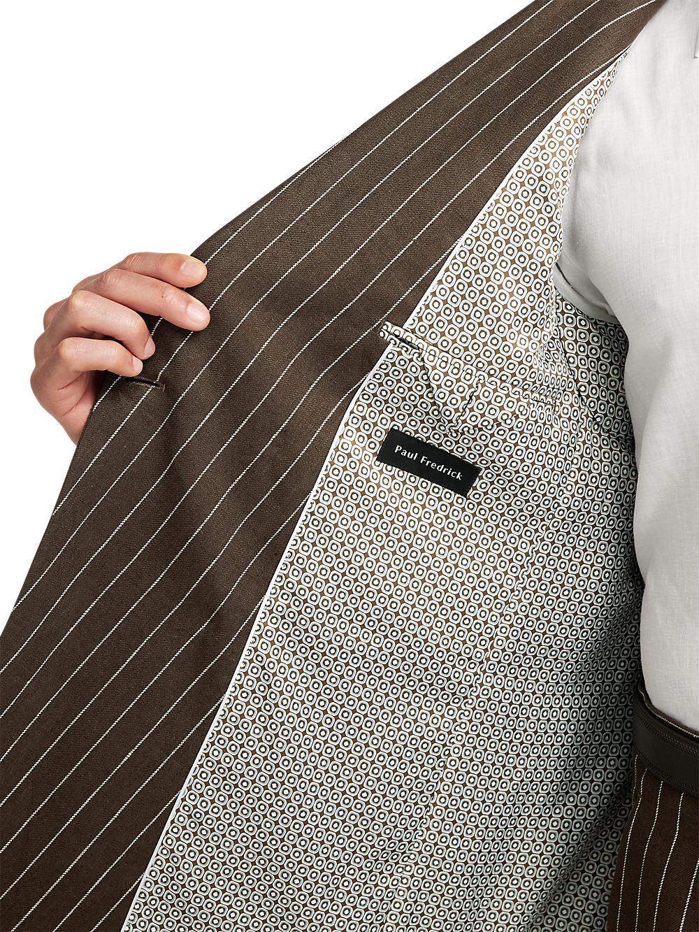 Alternate Image of Linen Pinstripe Double Breasted Peak Lapel Suit-3