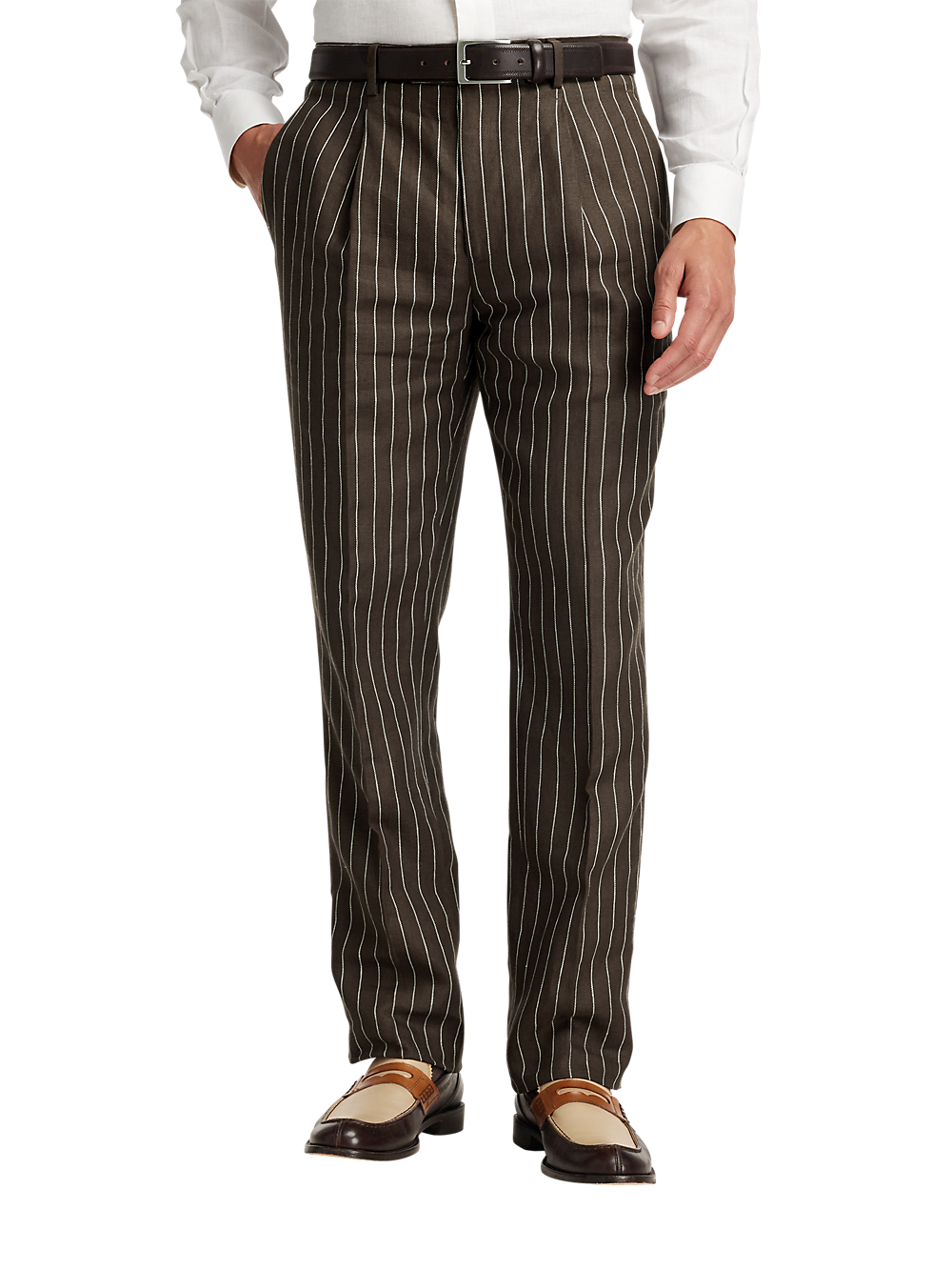 Alternate Image of Linen Pinstripe Double Breasted Peak Lapel Suit-7