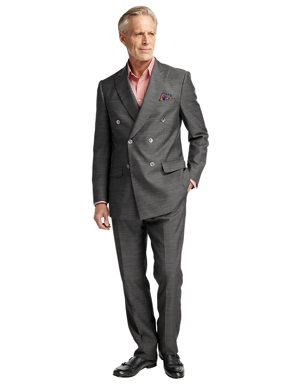 Alternate Image of Performance Blend Double Breasted Peak Lapel Suit-1