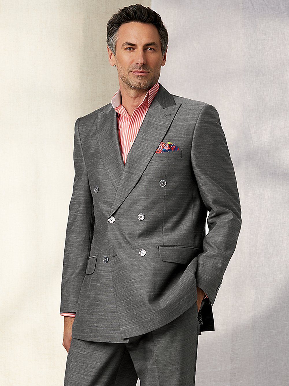 Alternate Image of Performance Blend Double Breasted Peak Lapel Suit-9